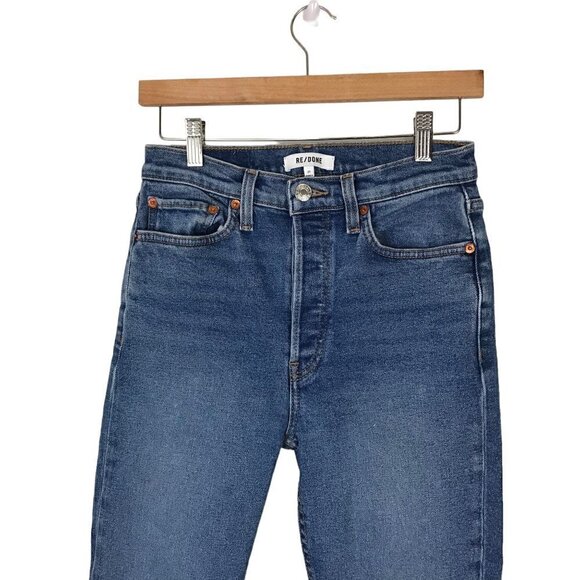 Re/Done High Rise Ankle Crop Button Up 5 Pocket  Jeans Size 27 - Picture 4 of 8